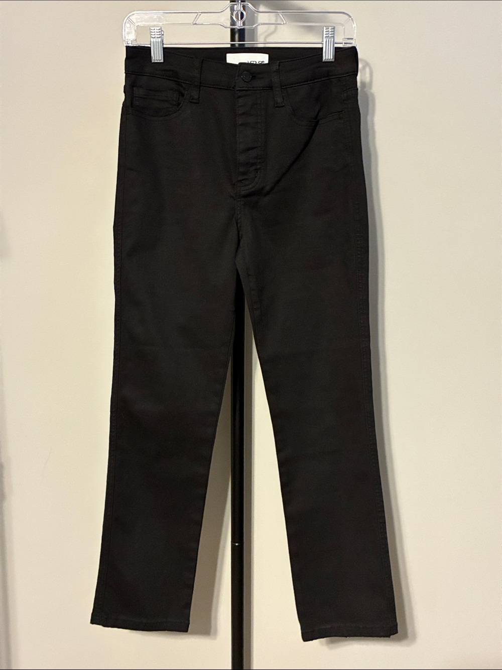 Vervet Women's Jeans Solid Black Straight-Leg Ankle Solid Black Stretch Size 26